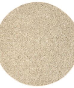 Rond hoogpolig vloerkleed Amelie - beige - overzicht boven, thumbnail