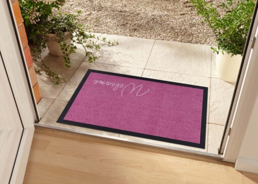 Design deurmat Welcome wasbaar 30°C - roze - sfeer