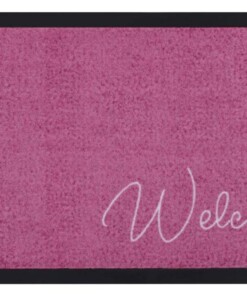 Design deurmat Welcome wasbaar 30°C - roze - overzicht boven