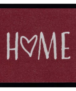 Design deurmat Love Home wasbaar 30°C - rood - overzicht boven