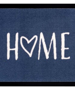Design deurmat Love Home wasbaar 30°C - donkerblauw - overzicht boven