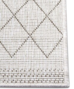 Design binnen & buiten vloerkleed ruiten Daisy - lichtbruin/crème - close up, thumbnail Design binnen & buiten vloerkleed ruiten Daisy - lichtbruin/crème - close up, thumbnail