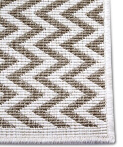 Buitenkleed zigzag Ivy - lichtbruin/crème - close up, thumbnail Buitenkleed zigzag Ivy - lichtbruin/crème - close up, thumbnail