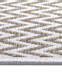 Buitenkleed zigzag Ivy - lichtbruin/crème - close up, thumbnail Buitenkleed zigzag Ivy - lichtbruin/crème - close up, thumbnail