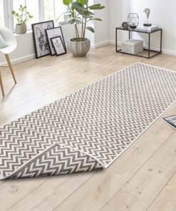 Buitenkleed zigzag Ivy - lichtbruin/crème - sfeer, thumbnail Buitenkleed zigzag Ivy - lichtbruin/crème - sfeer, thumbnail