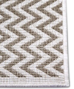 Buitenkleed zigzag Ivy - lichtbruin/crème - close up, thumbnail Buitenkleed zigzag Ivy - lichtbruin/crème - close up, thumbnail