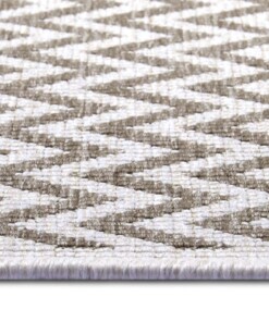 Buitenkleed zigzag Ivy - lichtbruin/crème - close up, thumbnail Buitenkleed zigzag Ivy - lichtbruin/crème - close up, thumbnail