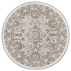 Rond binnen & buiten vloerkleed Jole - lichtbruin/crème - overzicht boven, thumbnail Rond binnen & buiten vloerkleed Jole - lichtbruin/crème - overzicht boven, thumbnail