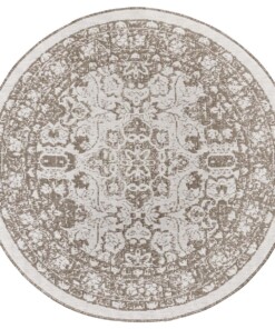 Rond binnen & buiten vloerkleed Jole - lichtbruin/crème - overzicht boven, thumbnail Rond binnen & buiten vloerkleed Jole - lichtbruin/crème - overzicht boven, thumbnail