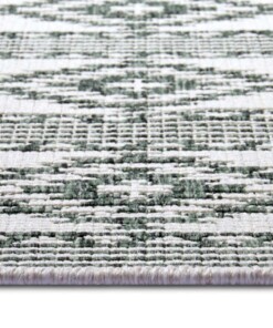 Design binnen & buiten vloerkleed Maple - groen/crème - close up, thumbnail