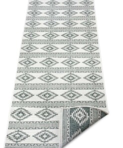 Design binnen & buiten vloerkleed Maple - groen/crème - overzicht schuin, thumbnail