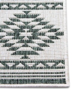 Design binnen & buiten vloerkleed Maple - groen/crème - close up, thumbnail