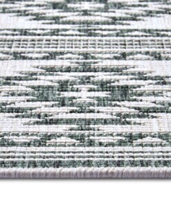 Design binnen & buiten vloerkleed Maple - groen/crème - close up, thumbnail