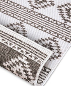 Design binnen & buiten vloerkleed Maple - lichtbruin/crème - close up, thumbnail