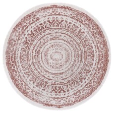 Rond binnen & buiten vloerkleed Rosica - terracotta/crème - overzicht boven, thumbnail Rond binnen & buiten vloerkleed Rosica - terracotta/crème - overzicht boven, thumbnail