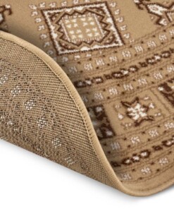 Klassiek vloerkleed rond Sao Buchara - donkerbeige - close up, thumbnail Klassiek vloerkleed rond Sao Buchara - donkerbeige - close up, thumbnail