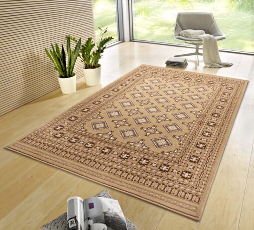 Klassiek vloerkleed Sao Buchara - donkerbeige - sfeer