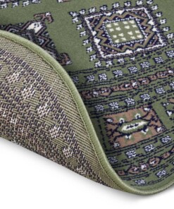 Klassiek vloerkleed rond Sao Buchara - groen - close up, thumbnail