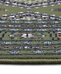 Klassiek vloerkleed rond Sao Buchara - groen - close up, thumbnail