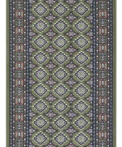 Klassiek vloerkleed Sao Buchara - groen - overzicht boven, thumbnail