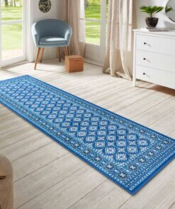 Klassiek vloerkleed Sao Buchara - blauw - sfeer, thumbnail Klassiek vloerkleed Sao Buchara - blauw - sfeer, thumbnail