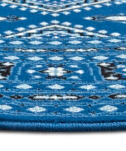 Klassiek vloerkleed rond Sao Buchara - blauw - close up, thumbnail Klassiek vloerkleed rond Sao Buchara - blauw - close up, thumbnail