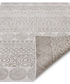 Binnen & buiten Ornament vloerkleed - lichtbruin - overzicht schuin, thumbnail Binnen & buiten Ornament vloerkleed - lichtbruin - overzicht schuin, thumbnail