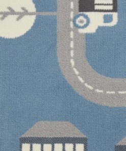 Speelkleed wegen - Town blauw/grijs - close up materiaal, thumbnail Speelkleed wegen - Town blauw/grijs - close up materiaal, thumbnail