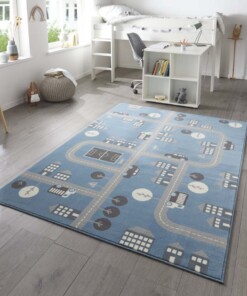 Speelkleed wegen - Town blauw/grijs - sfeer