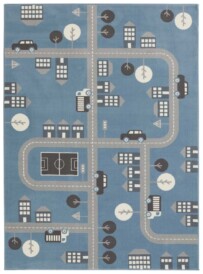 Speelkleed wegen - Town blauw/grijs - overzicht boven, thumbnail Speelkleed wegen - Town blauw/grijs - overzicht boven, thumbnail