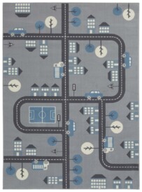 Speelkleed wegen - Town grijs/blauw - overzicht boven, thumbnail Speelkleed wegen - Town grijs/blauw - overzicht boven, thumbnail