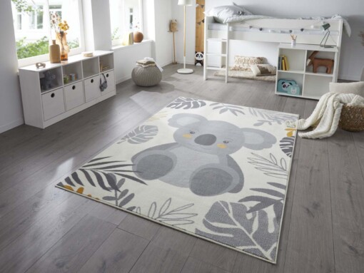 kindervloerkleed koala - crème/geel - sfeer