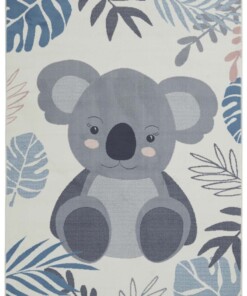 kindervloerkleed koala - crème/blauw - overzicht boven