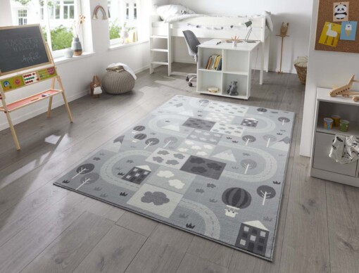 Speelkleed - Mountain Track grijs - sfeer
