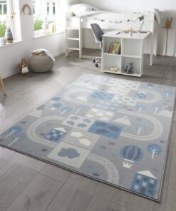 Speelkleed - Mountain Track grijs/blauw - sfeer