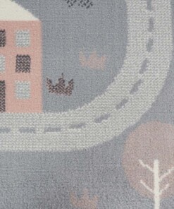 Speelkleed - Mountain Track grijs/roze - close up materiaal, thumbnail