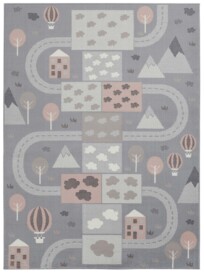 Speelkleed - Mountain Track grijs/roze - overzicht boven, thumbnail Speelkleed - Mountain Track grijs/roze - overzicht boven, thumbnail