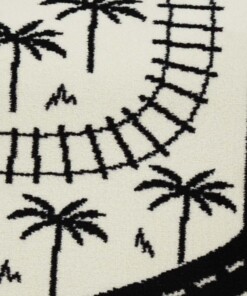 Rond kindervloerkleed - Landscapes crème/zwart - close up, thumbnail