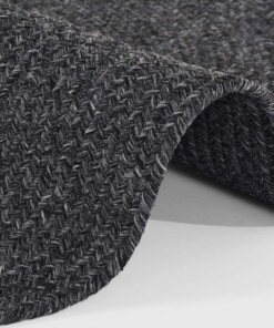 Rond buitenkleed - Trenzado donkergrijs - close up, thumbnail Rond buitenkleed - Trenzado donkergrijs - close up, thumbnail