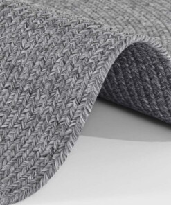 Rond buitenkleed - Trenzado grijs - close up, thumbnail