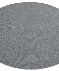 Rond buitenkleed - Trenzado grijs - overzicht schuin, thumbnail