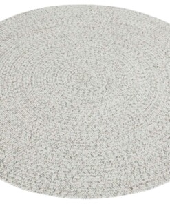 Rond buitenkleed - Trenzado wit/grijs - overzicht schuin, thumbnail Rond buitenkleed - Trenzado wit/grijs - overzicht schuin, thumbnail