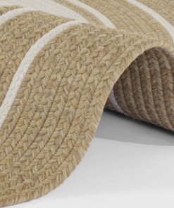 Rond buitenkleed rand - Trenzado beige/crème - close up, thumbnail