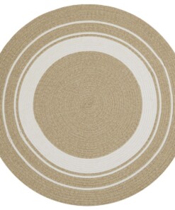 Rond buitenkleed rand - Trenzado beige/crème - overzicht, thumbnail