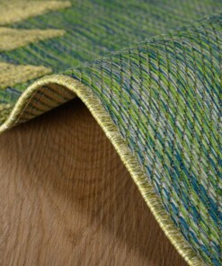 Buitenkleed ruit aztek - Verano blauw/groen - close up, thumbnail Buitenkleed ruit aztek - Verano blauw/groen - close up, thumbnail