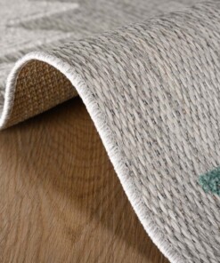 Balkonkleed ruit aztek - Verano grijs/mint - close up, thumbnail