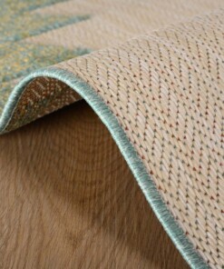 Balkonkleed ruit aztek - Verano groen/terra - close up, thumbnail Balkonkleed ruit aztek - Verano groen/terra - close up, thumbnail