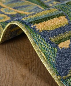 Balkonkleed visjes - Verano blauw/groen - close up, thumbnail