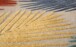 Balkonkleed palmbladeren - Verano grijs/mint - close up, thumbnail