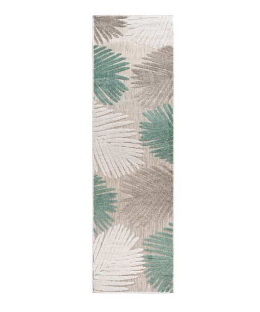 Balkonkleed palmbladeren - Verano grijs/mint - overzicht